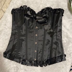 Satin corset with boning